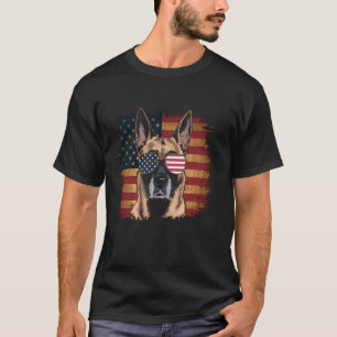 Camiseta América Cão Malinois Belga 4 de Julho