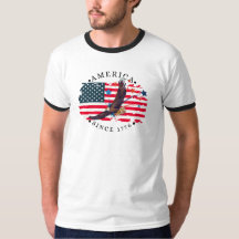 América desde 1776 Aquarela Bandeira/Águia/E. Estr