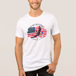 Camiseta América desde 1776 com Bandeira/Águia Voando/Altas