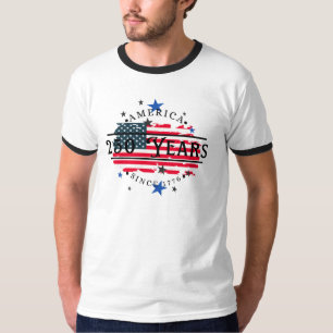 Camiseta América desde 1776 com Bandeira Americana/Estrelas
