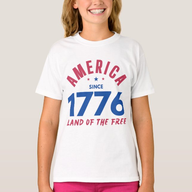 CAMISETA AMÉRICA DESDE 1776 TERRA DA LIBERDADE  (Frente)
