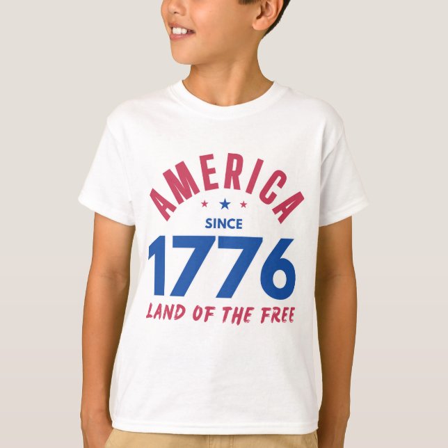 CAMISETA AMÉRICA DESDE 1776 TERRA DA LIBERDADE  (Frente)