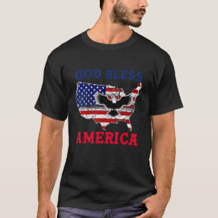 Camiseta América deus abençoe 4 De Julho Homens Patrióticos