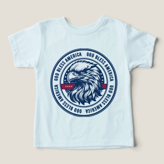 Camiseta América deus abençoe, águia americana em círculo (Design frontal)