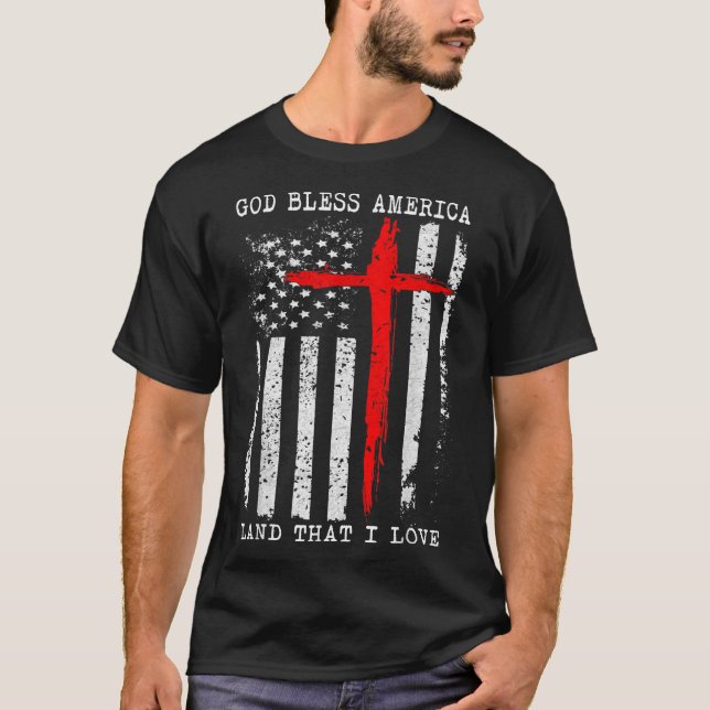 Camiseta América Deus abençoe Cristã Americana (Frente)