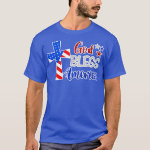 Camiseta América deus abençoe Cristã EUA Bandeira Patriótic