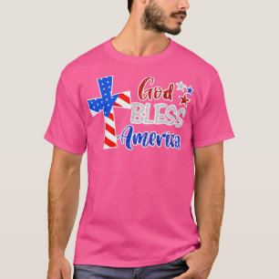 Camiseta América deus abençoe Cristã EUA Bandeira Patriótic