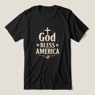 Camiseta América deus abençoe - Cristão Patriótico Vintage