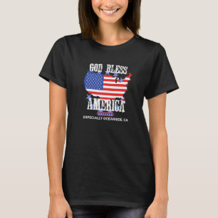 Camiseta América deus abençoe especialmente Oceanside CA EU