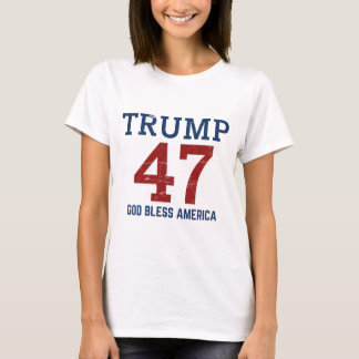Camiseta América Deus abençoe Trump 47