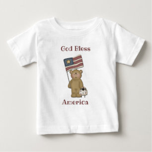 Camiseta América deus abençoe - Urso de Teddy Patriótico