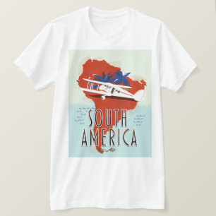 Camiseta América do Sul por Air poster de viagens
