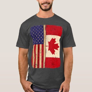 Camiseta América e Canadá Sinalizador Raízes Raça Cidadã Ca