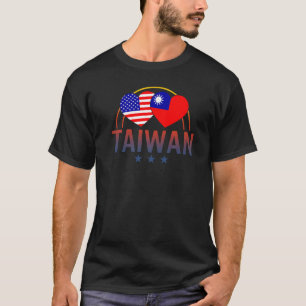 Camiseta América E Taiwan Bandeira Americana Taiwanesa Dupl