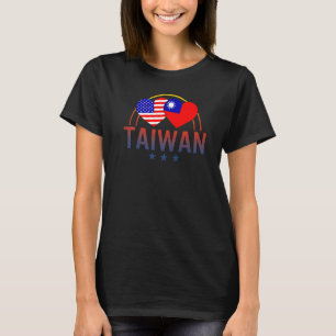 Camiseta América E Taiwan Bandeira Dual Americano Taiwanesa