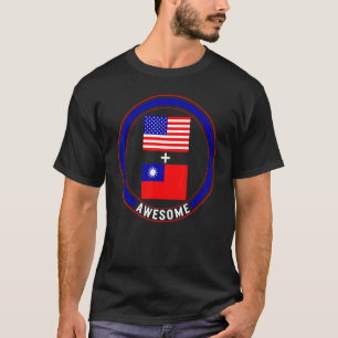 Camiseta América E Taiwan Incrível Bandeira Americana De Ta