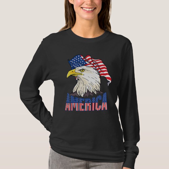 Camiseta América Eagle American Pride 4 De Julho Sam Liber (Frente)