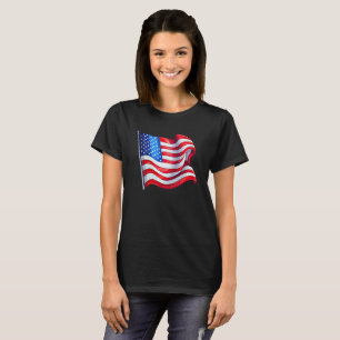 Camiseta América EUA Bandeira Camisa-T de Mulheres