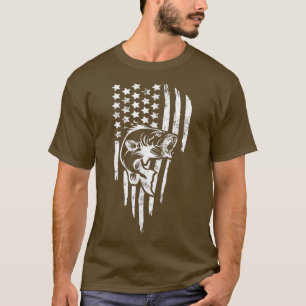 Camiseta América EUA Camouflage Bass Fish Quarto