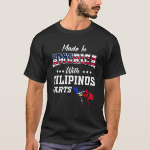 Camiseta América Filipino Partes Filipinas Mapa EUA Flag Ro