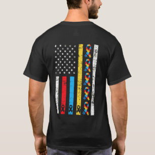 Camiseta América Flag Autismo Pais Autismo Criança Autista