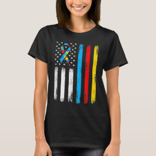 Camiseta América Flag Autismo Pais Autismo Criança Awarene