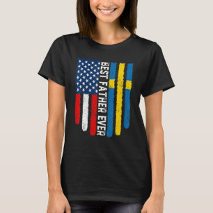 Camiseta América Flag e Suecia Flag Melhor Pai Alguma Vez F