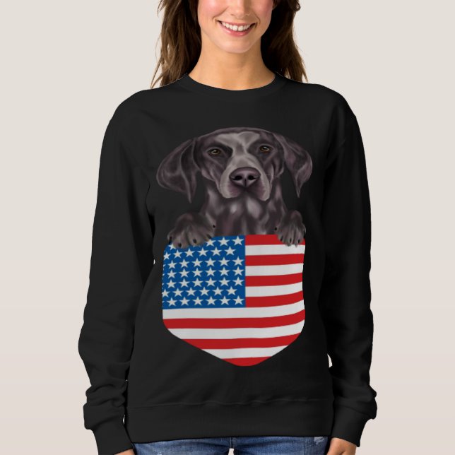 Camiseta America Flag German Shorthaired Pointer Dog In Poc (Frente)