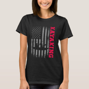 Camiseta América Flag Kayak Para Homens Mulheres