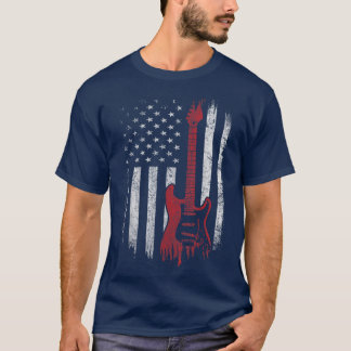 Camiseta América Guitarista Música Patriótica Americana Fla
