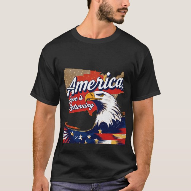 Camiseta America, Hope is Returning - Patriotic Eagle with  (Frente)
