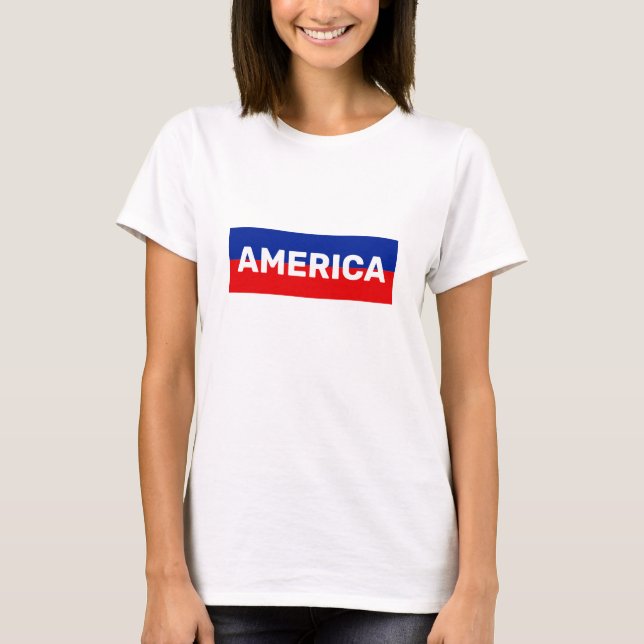 Camiseta America in Blue & Red Stripes (Frente)