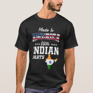 Camiseta América, Índia, Índia, mapa dos EUA, bandeira naci
