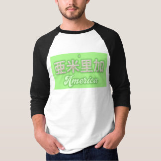 Camiseta America kanji Written with grains of rice