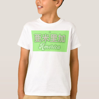 Camiseta America kanji Written with grains of rice