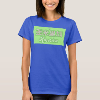 Camiseta America kanji Written with grains of rice