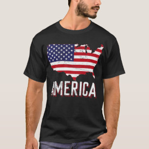 Camiseta América Mapa Bandeira Americana
