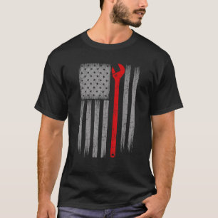 Camiseta América Mechanic USA Flag Patriótico 4 de julho de