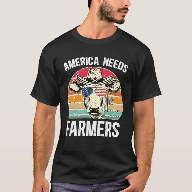 Camiseta America Needs Farmers Support Country Farming In U (Frente)