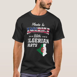 Camiseta América Partes Argelinas Argélia Mapa EUA Bandeira