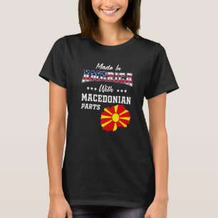 Camiseta América Partes Macedônia Mapa EUA Bandeira Ro