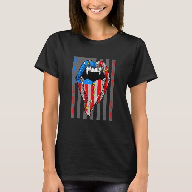 Camiseta América Patriótica Bravo Nação de Ballsy Moderna G (Frente)