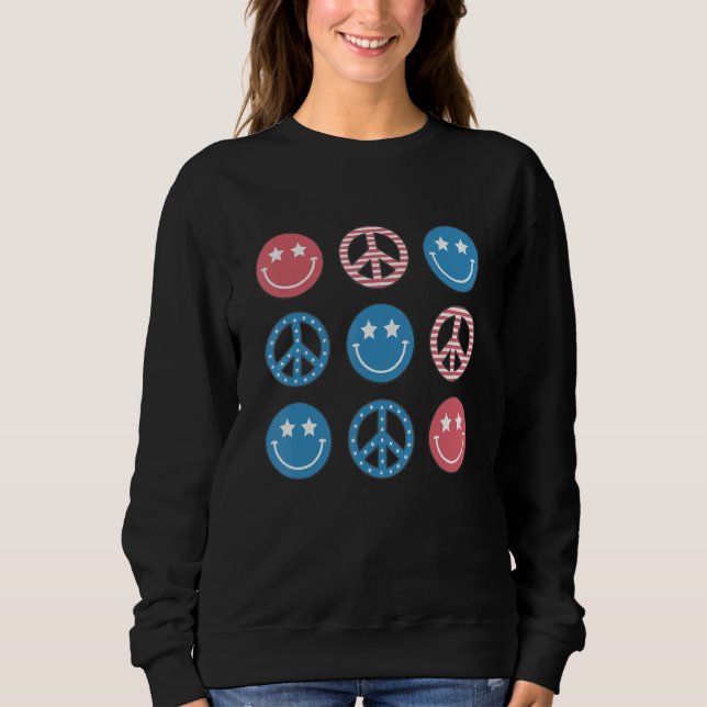 Camiseta America Peace Vibes Hippie Tee 4th Of July Indepen (Frente)