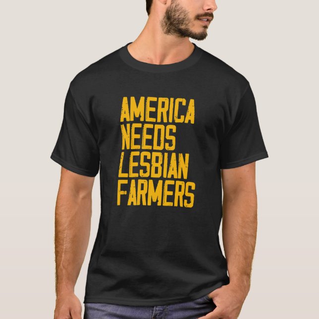 Camiseta América precisa de agricultores lésbicos Premium_2 (Frente)