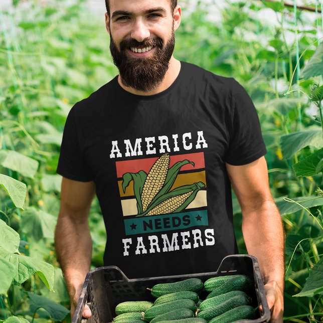 Camiseta América precisa de agricultores unisex (Criador carregado)