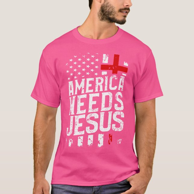 Camiseta América precisa de Jesus (Frente)