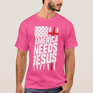 Camiseta América Precisa de Jesus Fé Cristã Presente Patrió