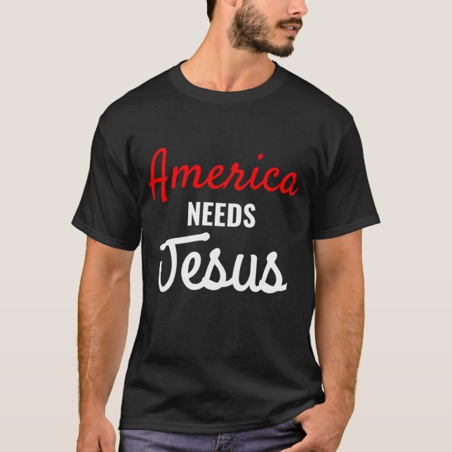 Camiseta América precisa de Jesus religioso (Frente)