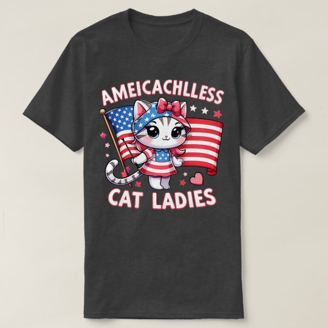 Camiseta América precisa de mulheres de gatos infantis (Frente do Design)