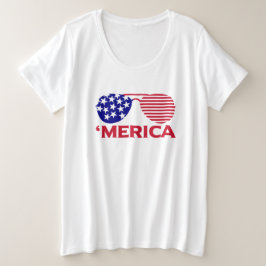 Camiseta América Red White — Óculos de sol azuis